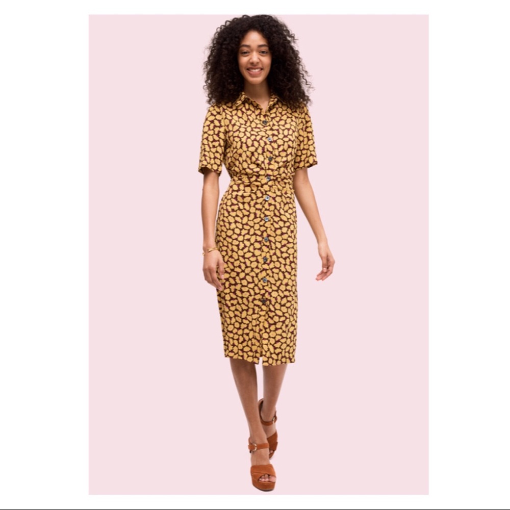 Kate Spade Sunny Bloom Ruched-Front Shirtdress